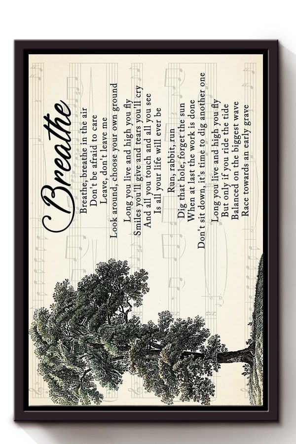 Motivation Breathe Lyrics Dark Tree For Fan Framed Matte Canvas Framed Prints, Canvas Paintings