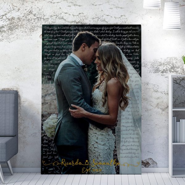 First Dance Anniversary Gift Personalized Lyrics Gift Ideas Wall Art, Wedding Vows Song Custom Gift Ideas Framed Prints, Canvas Paintings - Image 3