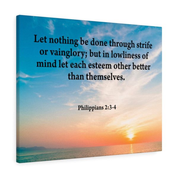 Scripture Canvas Let Nothing Be Done Philippians 2:3-4 Christian Bible Verse Meaningful Framed Prints, Canvas Paintings