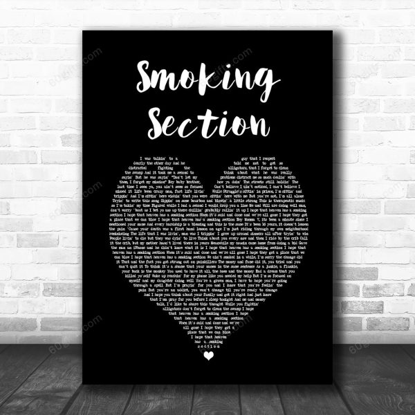 Jelly Roll Smoking Section Black Heart Song Lyric Art Print - Canvas Print Wall Art Home Decor