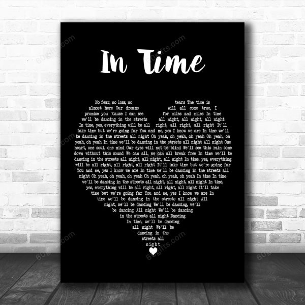 Robbie Robb In Time Black Heart Decorative Art Gift Song Lyric Print - Canvas Print Wall Art Home Decor