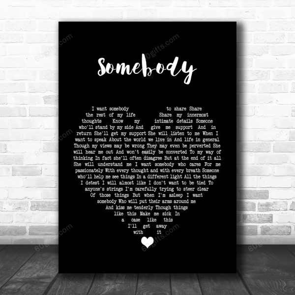 Depeche Mode Somebody Black Heart Song Lyric Art Print - Canvas Print Wall Art Home Decor