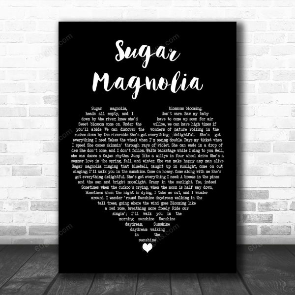 Grateful Dead Sugar Magnolia Black Heart Decorative Art Gift Song Lyric Print - Canvas Print Wall Art Home Decor