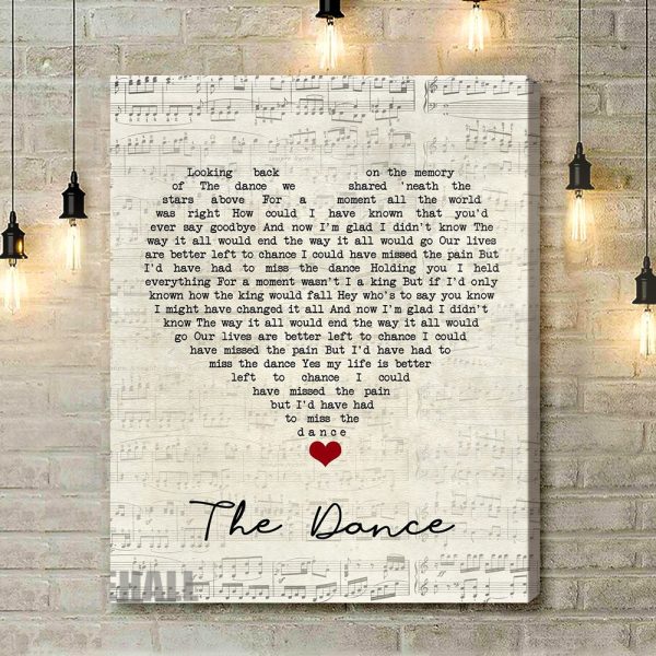 Garth Brooks The Dance Script Heart Song Lyric Quote Music Art Print - Canvas Print Wall Art Home Decor