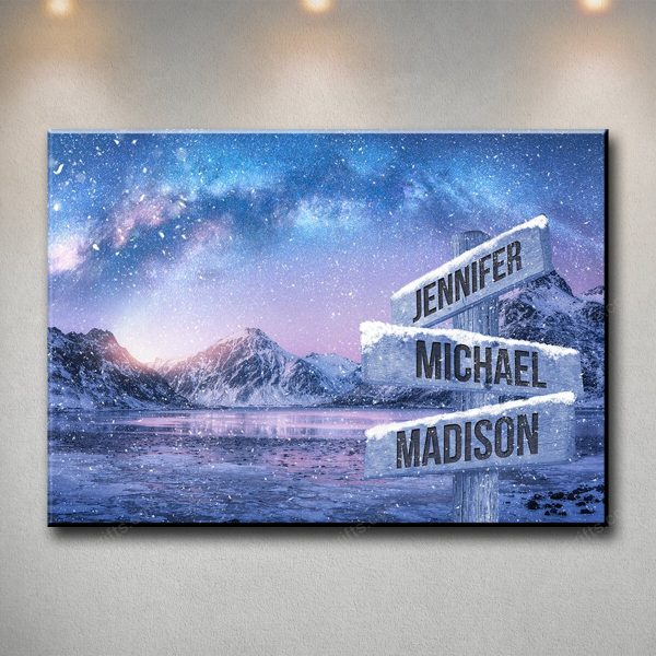 Personalized Valentine's Day Gifts Milky Way Anniversary Wedding Present - Customized Multi Names Canvas Print Wall Art Home Decor