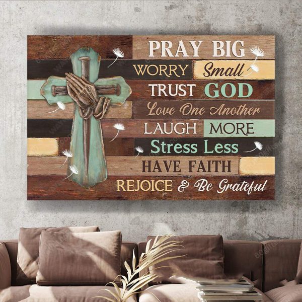 Housewarming Gifts Christian Decor Jesus Praying Hands - Canvas Print Wall Art Home Decor