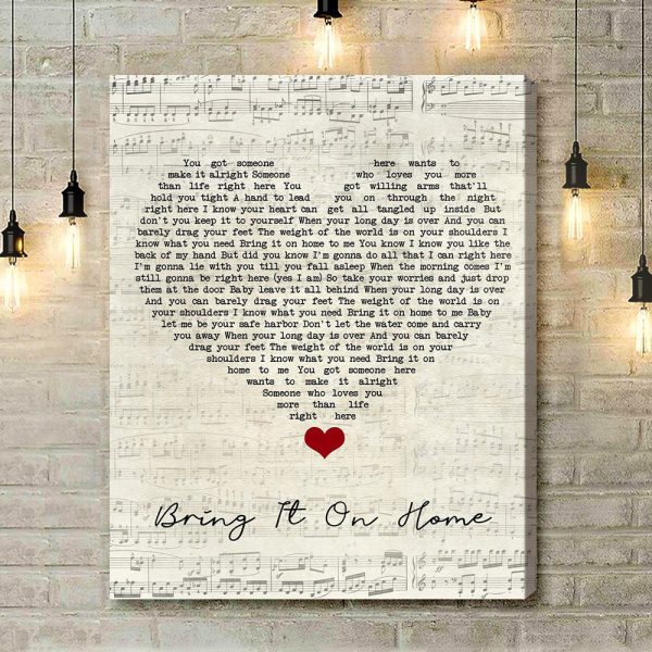 Little Big Town Bring It On Home Script Heart Song Lyric Quote Music Art Print - Canvas Print Wall Art Home Decor