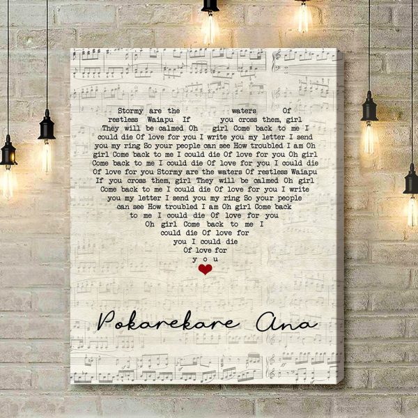 Hayley Westenra Pokarekare Ana Script Heart Song Lyric Art Print - Canvas Print Wall Art Home Decor