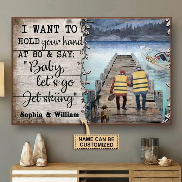 here Gifts Personalized Jet Ski I Want To Hold Your Hand Canvas Home Decor