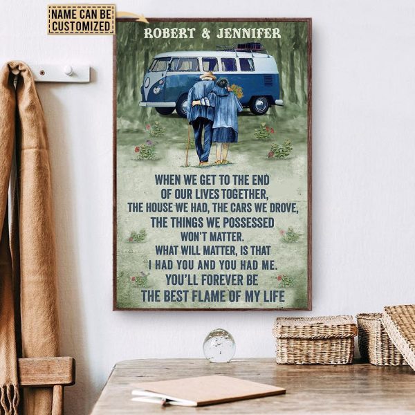 here Gifts Personalized Camping Van Forever Flame Canvas Home Decor