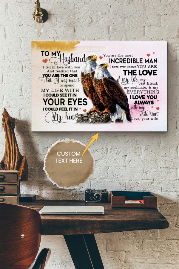 Personalized Gift For Husband From Wife Eagle Canvas Love Gift For Valentine Day Lover Crush Canvas Gallery Painting Wrapped Canvas Framed Prints, Canvas Paintings