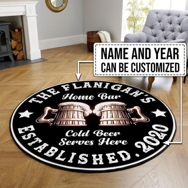 Personalized Home Bar Round Mat Round Floor Mat Room Rugs Carpet Outdoor Rug Washable Rugs