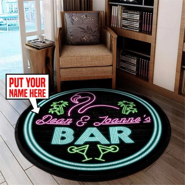 Personalized Bar Round Mat Round Floor Mat Room Rugs Carpet Outdoor Rug Washable Rugs