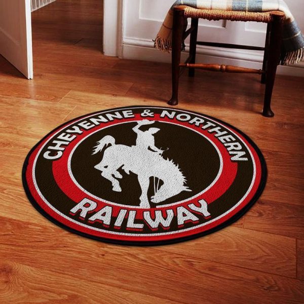 Cnrr Round Mat Cheyenne & Northern Railway Round Floor Mat Room Rugs Carpet Outdoor Rug Washable Rugs