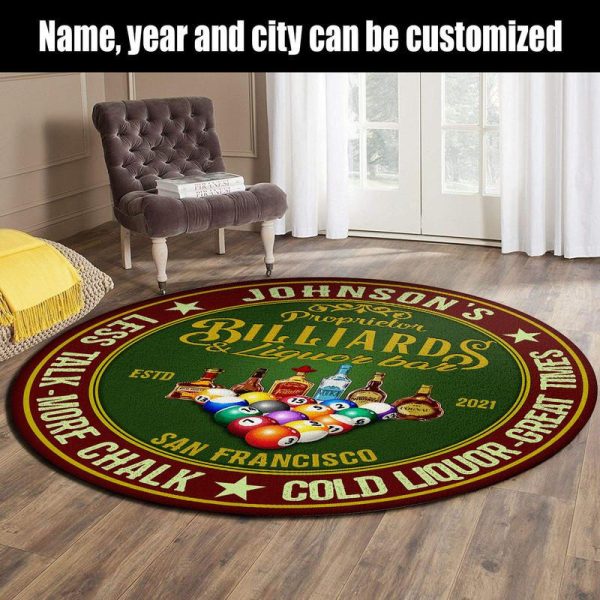 Personalized Billiard Round Mat Round Floor Mat Room Rugs Carpet Outdoor Rug Washable Rugs - Image 2