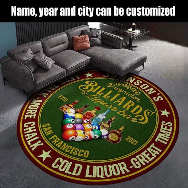 Personalized Billiard Round Mat Round Floor Mat Room Rugs Carpet Outdoor Rug Washable Rugs - Image 3