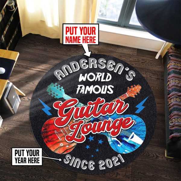 Personalized Guitar Lounge Living Room Round Mat Circle Rug - Image 3