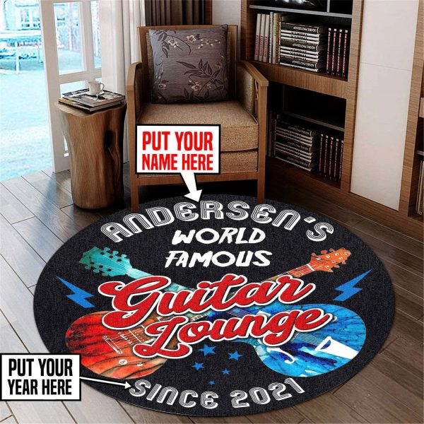 Personalized Guitar Lounge Living Room Round Mat Circle Rug - Image 2