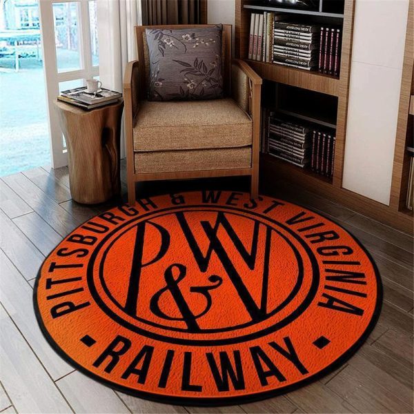 Pittsburgh Round Mat Pittsburgh & West Virginia Railway Round Floor Mat Room Rugs Carpet Outdoor Rug Washable Rugs - Image 2