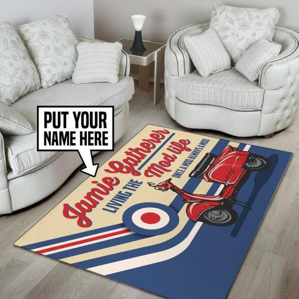 personalized mod life rug 05469 Living Room Rugs, Bedroom Rugs, Kitchen Rugs - Image 2