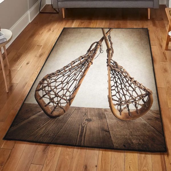 Lacrosse Washable Lacrosse Brown Rug Rectangle Rugs Washable Area Rug Non-Slip Carpet For Living Room Bedroom