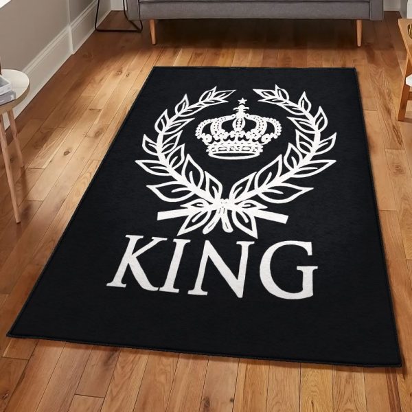 Black Large Black King Rug Rectangle Rugs Washable Area Rug Non-Slip Carpet For Living Room Bedroom