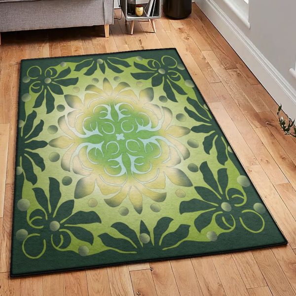 Aloha Hawaiian Leaves Rug Rectangle Rugs Washable Area Rug Non-Slip Carpet For Living Room Bedroom