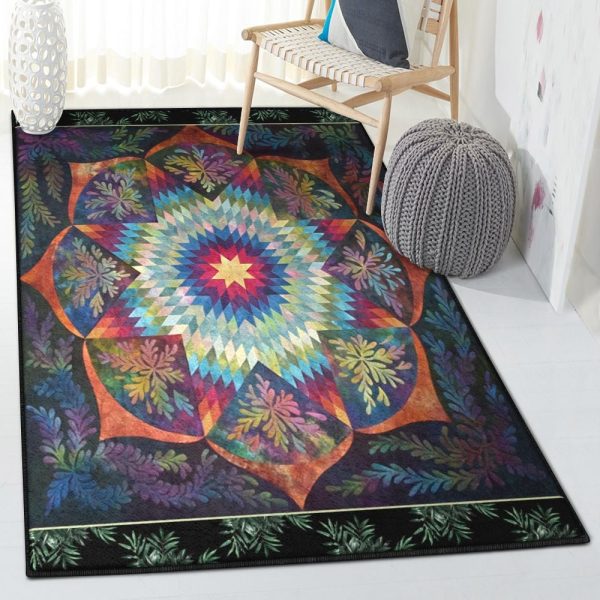 Flower Rugs Hippie Flower Rug Rectangle Rugs Washable Area Rug Non-Slip Carpet For Living Room Bedroom - Image 2