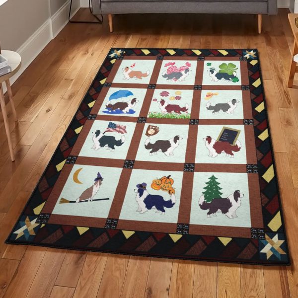 Border Collie Playroom Rug Border Collie Rug Rectangle Rugs Washable Area Rug Non-Slip Carpet For Living Room Bedroom - Image 2