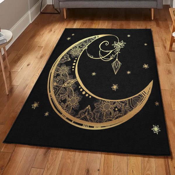 Universe Modern Sun Moon And Star 3 Rug Rectangle Rugs Washable Area Rug Non-Slip Carpet For Living Room Bedroom