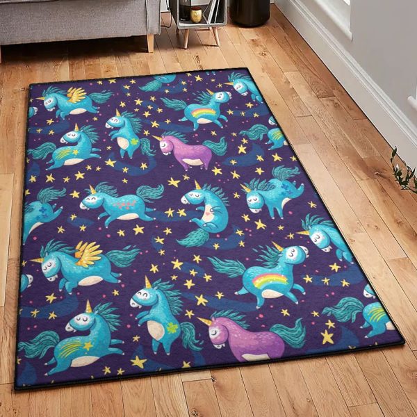 Universe Carpet Night Star Unicorn Rug Rectangle Rugs Washable Area Rug Non-Slip Carpet For Living Room Bedroom