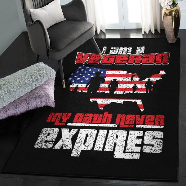 National Guard Art Deco Rug I Am A Veteran My Oath Never Expires Rug Rectangle Rugs Washable Area Rug Non-Slip Carpet For Living Room Bedroom