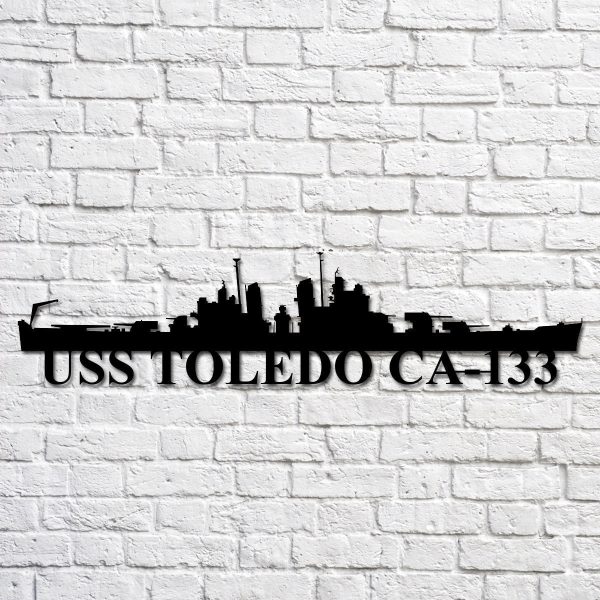 Uss Toledo Ca133 Navy Ship Metal Art, Gift For Navy Veteran, Navy Ship