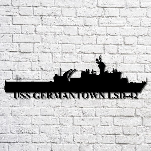 Uss Germantown Lsd42 Navy Ship Metal Art, Custom Us Navy Ship Cut Meta