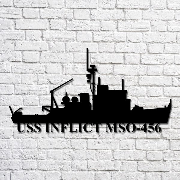 Uss Inflict Mso456 Navy Ship Metal Art, Custom Us Navy Ship Cut Metal