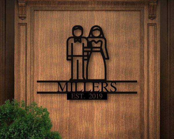 Personalized Metal Wedding Sign, Custom Front Porch Wedding Sign, Cust