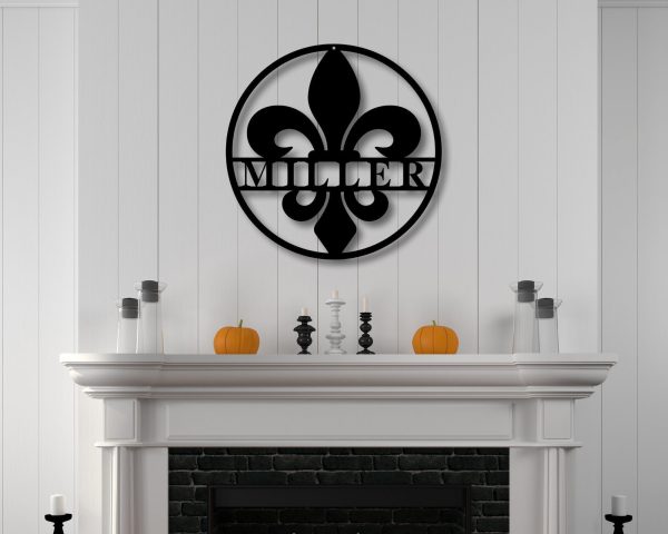 Fleur De Lis Personalized Family Name Sign Housewar - Image 2