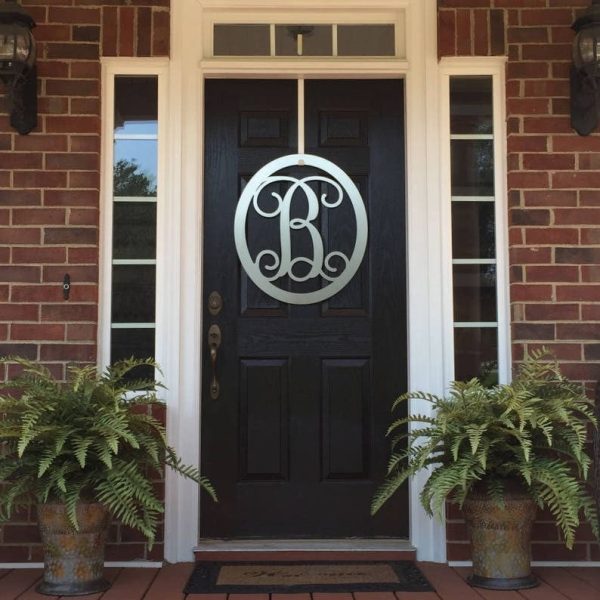 Classy Classic: Metal Monogram Door Wreath Monogram Door Hanger Front