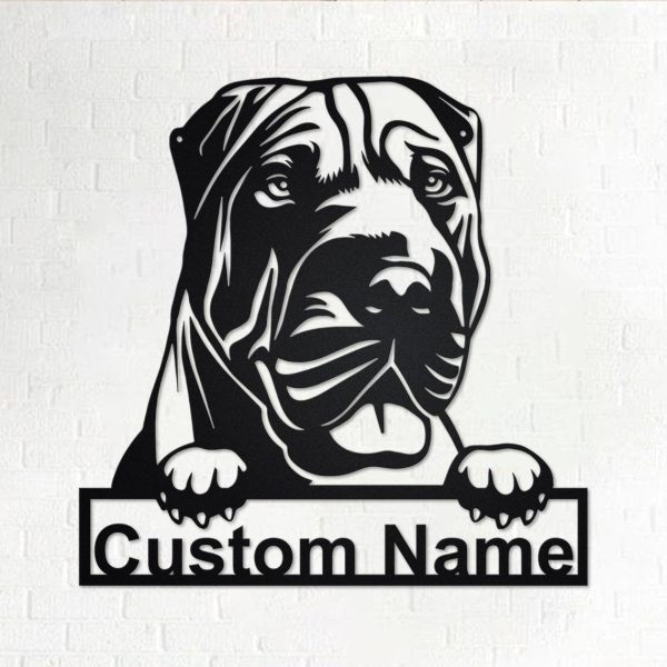 Personalized Custom Shar Pei Dog Metal Sign for Dog Lover Custom Name