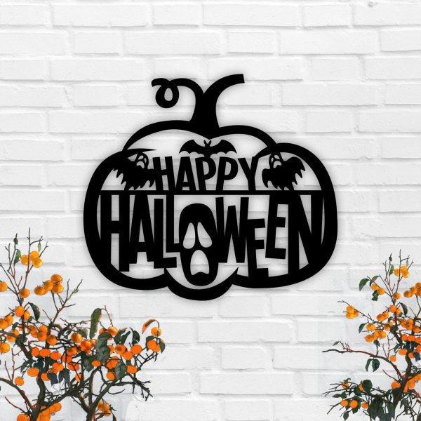 Halloween Metal Sign Happy Halloween Sign Halloween Welcome Sign Outdo