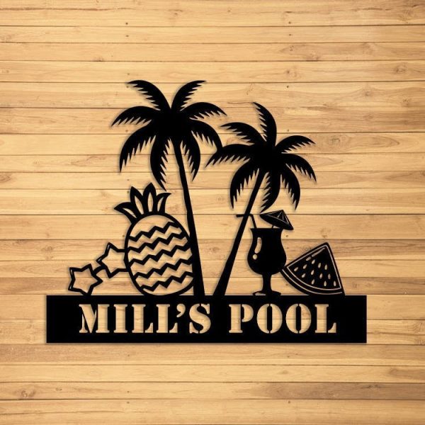 Palm Tree Scene Sign Metal Beach House Sign Beach House Decor Outdoor