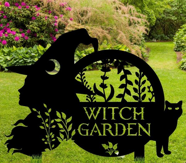 Magic Garden Sign Metal Hanging Herb Potion Witch Decor Gift For Witch