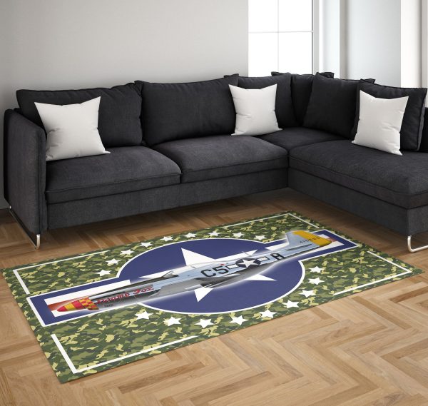 Airplane P 51 Mustang Area Rug Carpet 2