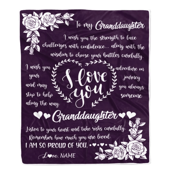 Personalized To My Granddaughter Blanket From Grandma Grandpa I Wish Y - Image 2