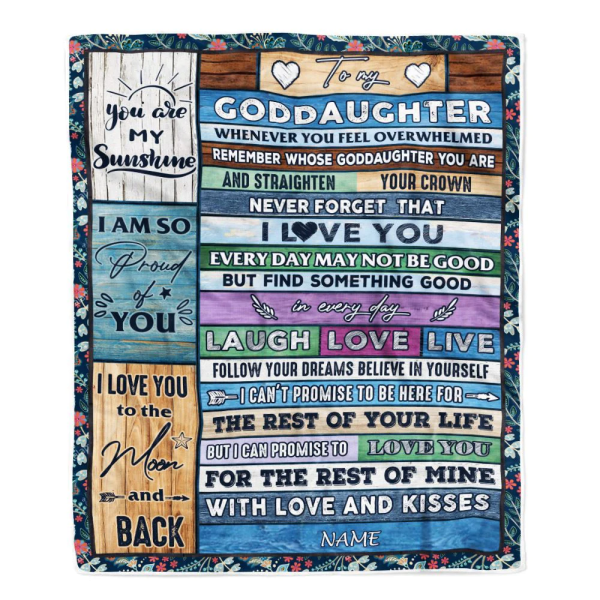 Personalized To My Goddaughter Blanket From Godmother Aunt Wood Whenev - Image 2