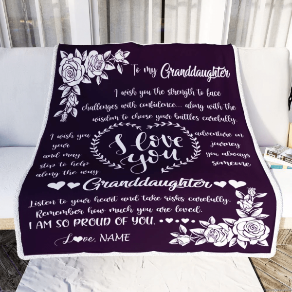 Personalized To My Granddaughter Blanket From Grandma Grandpa I Wish Y - Image 4