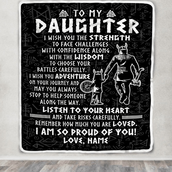 Personalized To My Daughter Viking Blanket From Dad Father I Am So Pro - Image 3