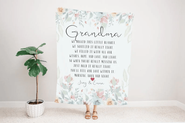 Personalized Grandma Throw Blanket We Hugged This Blanket Custom Nana