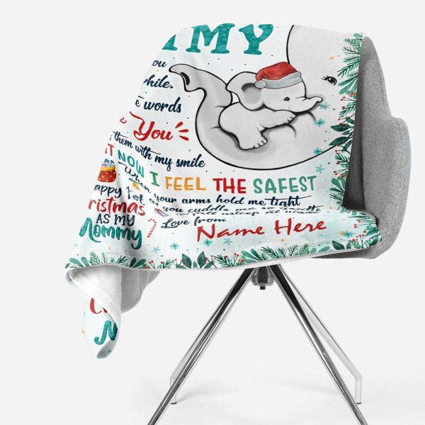 Happy 1st Christmas As My Mommy - Personalized Blanket - Christmas Gif - Image 3