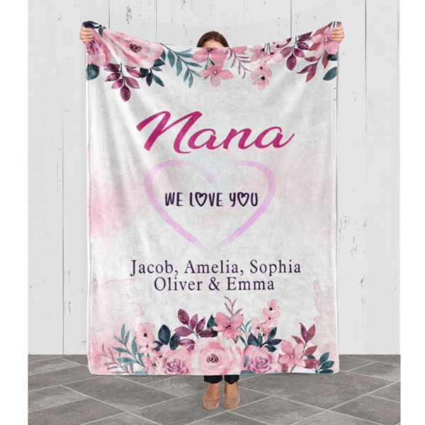 Custom Nana Blanket, Blanket With Grandkids Name Blanket For Grandpa B - Image 5